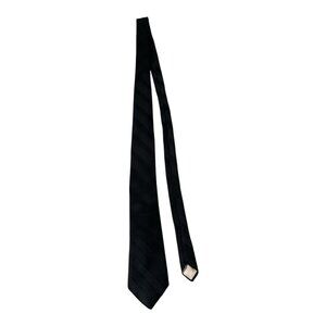Vintage Johnny Carson Black Diagonal Stripe Necktie Polyester Classic Dress Tie